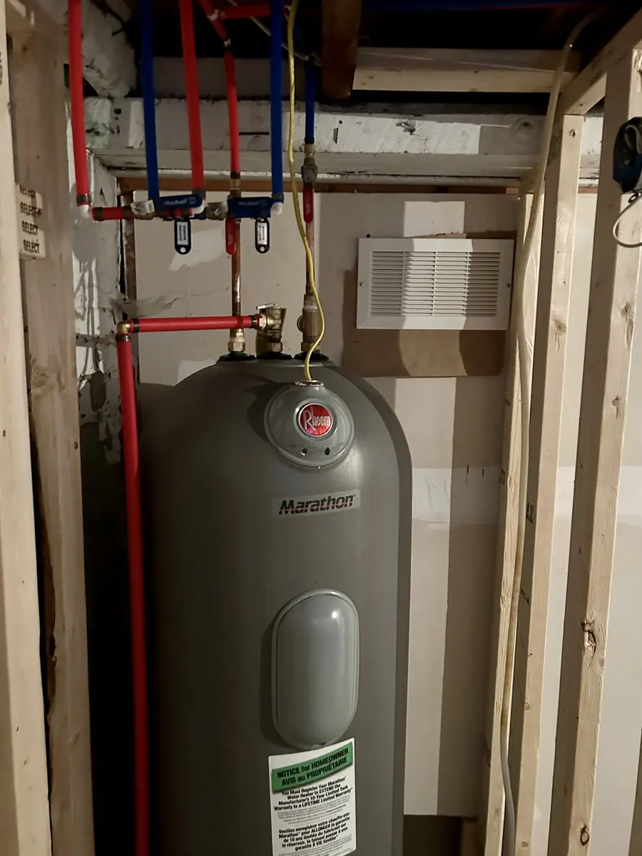 Electric tank water heater with new connections